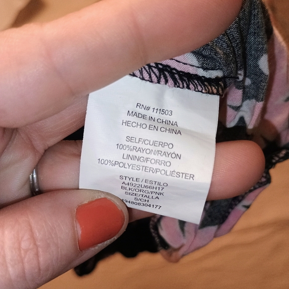 Floral Black and Pink Romper - Picture 3 of 4